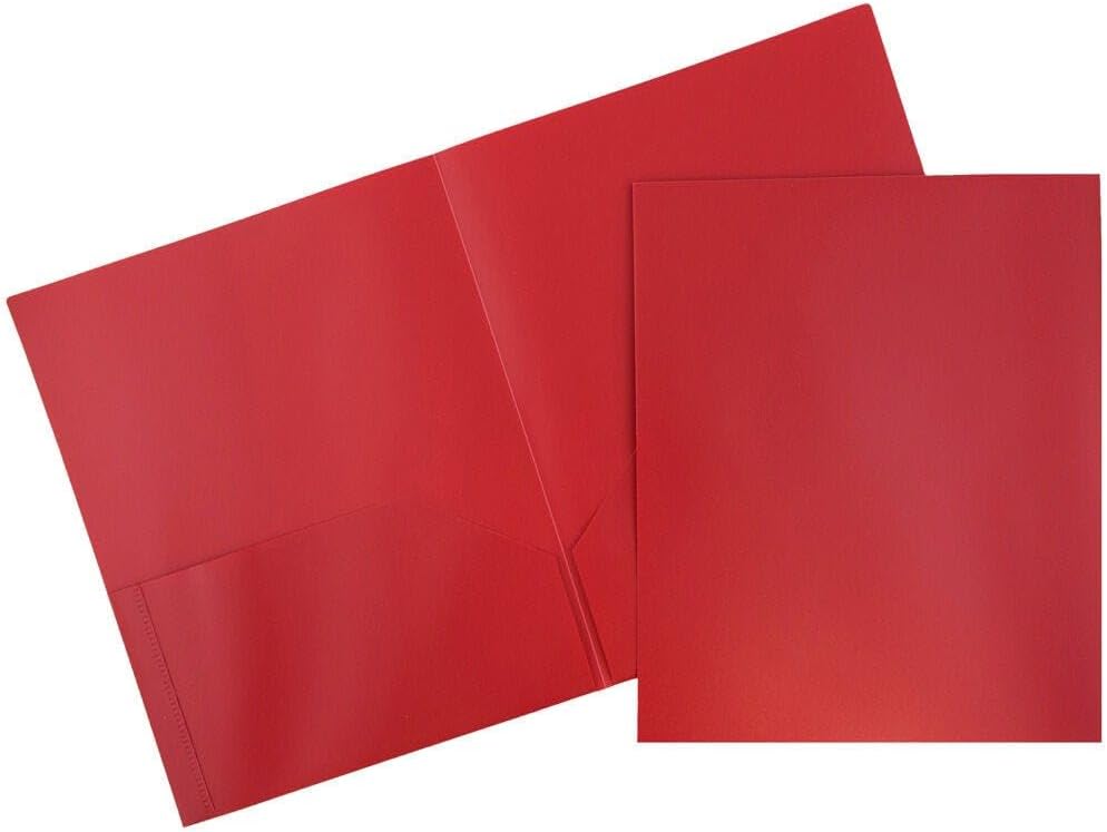 Durable Red 2 Pocket POP Folders for School and Office Use
