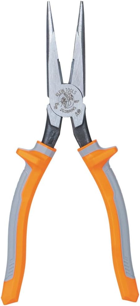 Klein Tools 2038RINS Insulated Long Nose Pliers for Electricians