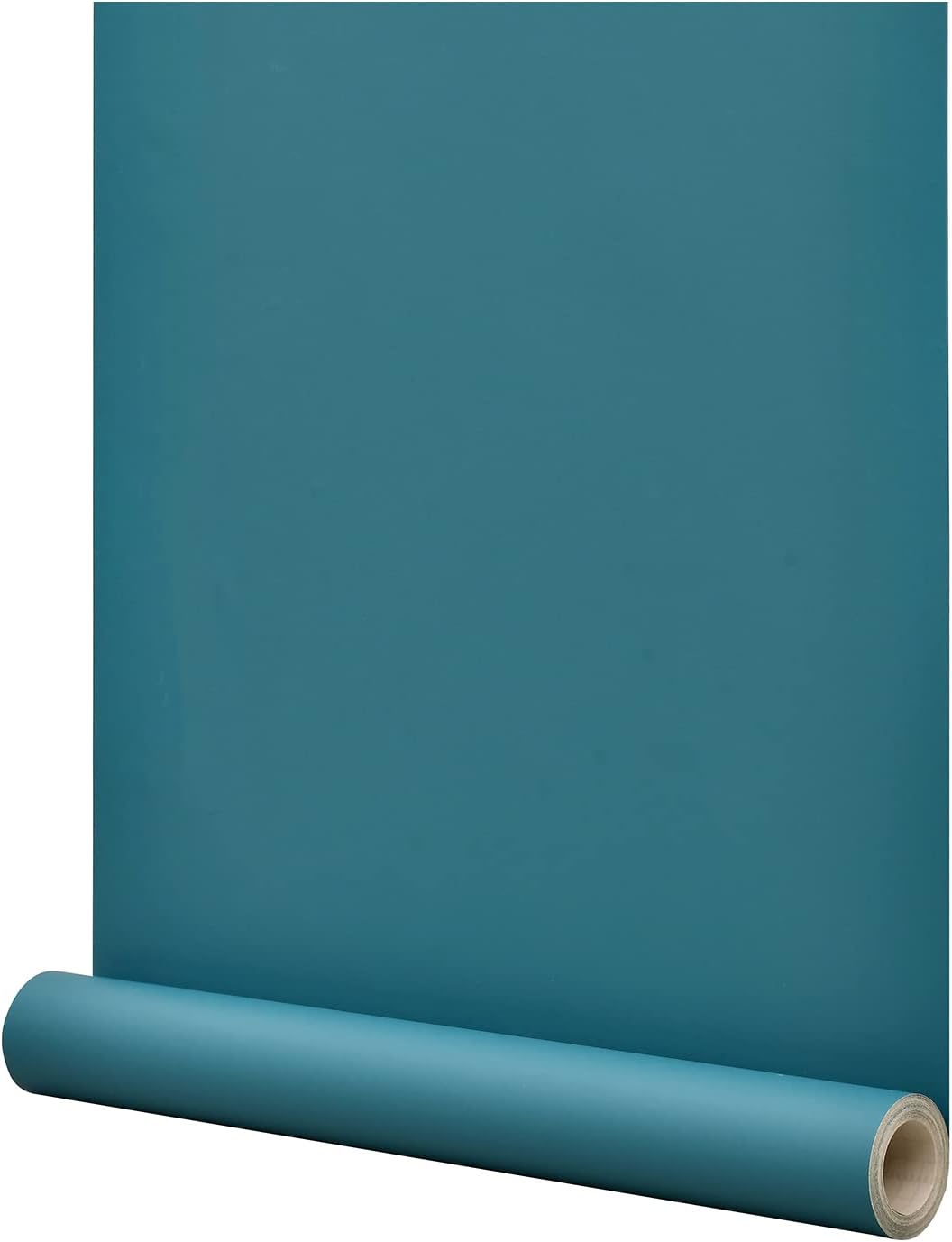 24x394 Peel and Stick Wallpaper in Matte Solid Teal Blue