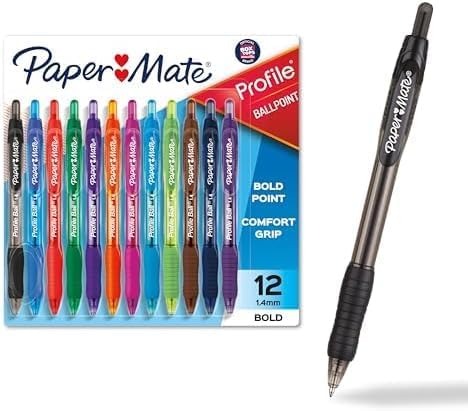 Paper Mate Profile Retractable Ballpoint Pens for Bold Writing