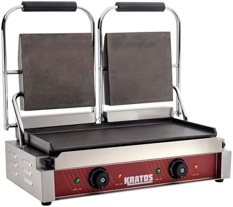 Kratos Commercial Electric Panini Grill with Smooth Plates