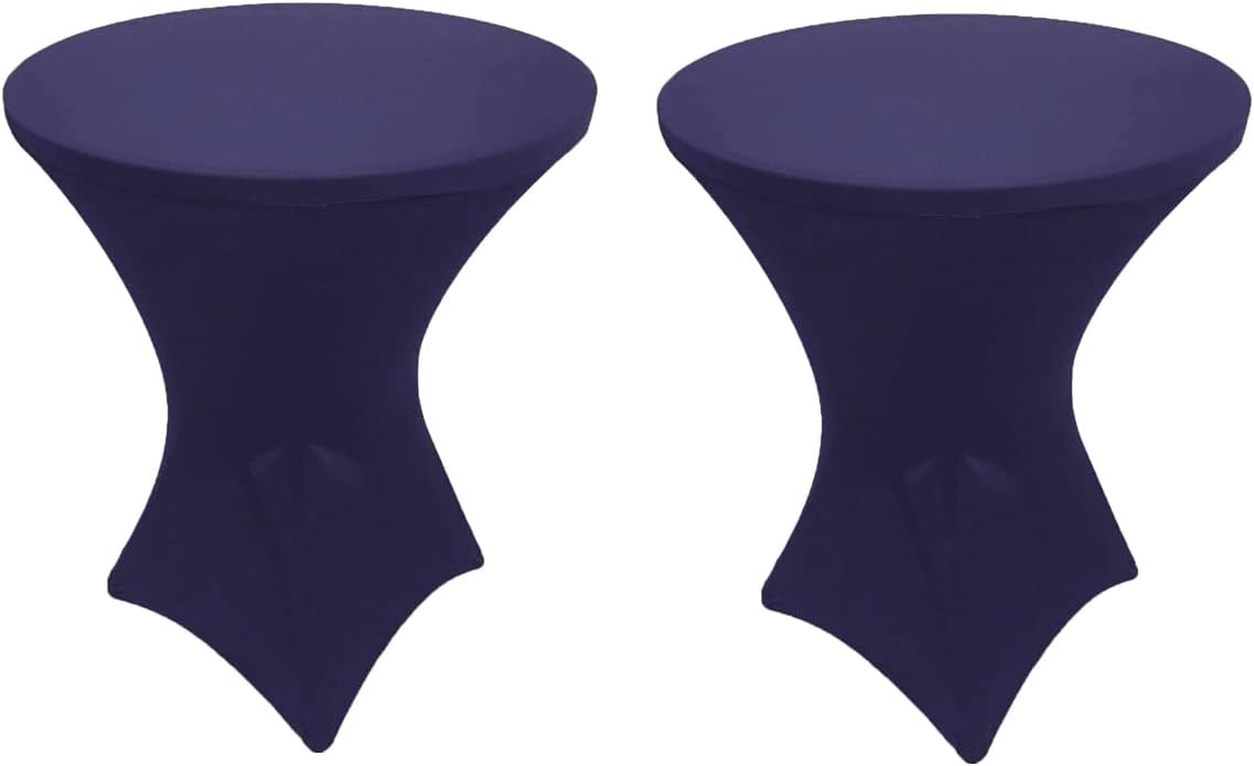 Navy Blue Spandex Tablecloths: 2 Pack Stretchy Elegance by Gowinex