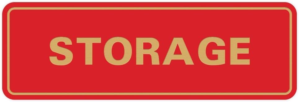 Standard STORAGE Door/Wall Sign - Red/Gold - Large 10 Pack