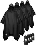 SaphiRose Hooded Rain Poncho Waterproof Raincoat Jacket - Lightweight