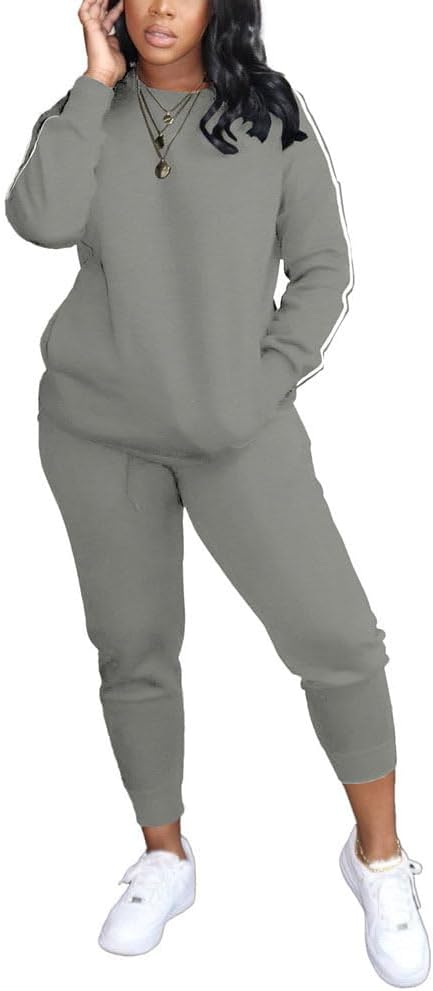 Comfy Two Piece Outfits For Women Casual Long Sleeve Sweatsuits