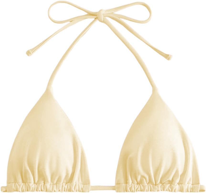 WDIRARA Sexy Halter Bikini Top - Micro String Style