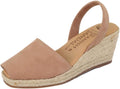 Espadrille Wedges for Women Peep Toe Leather Sandals - Cloudlike