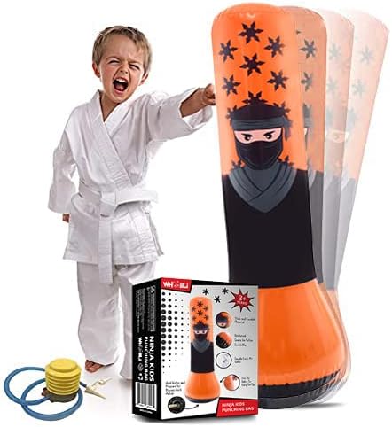 Whoobli Ninja Inflatable Kids Punching Bag: Fun Anger Management Toy