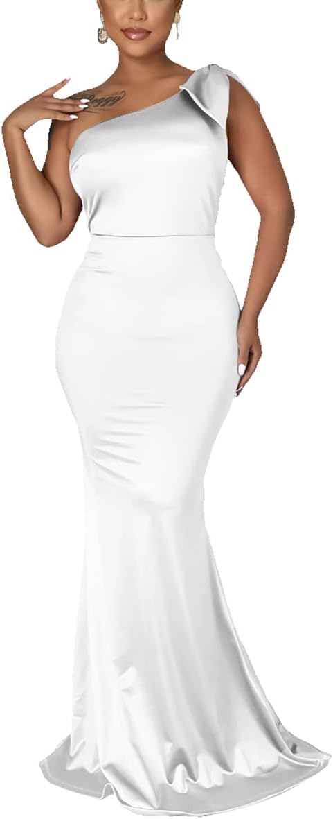 JTNFairy Women's Sexy Sleeveless One Shoulder Bodycon Dress