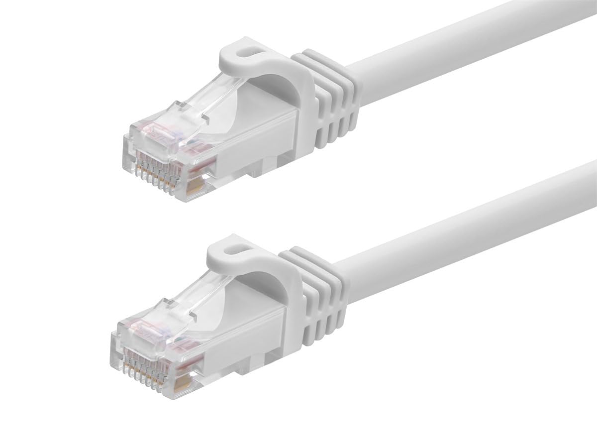Monoprice Cat6 100ft White Patch Cable for High-Speed Networking