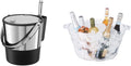 Oggi Insulated Ice Bucket and Acrylic Oval Party Tub - Keeps Drinks