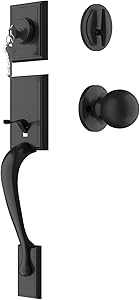 Goldenwarm Black Front Door Entry Handle Set for Modern Homes