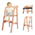 YOLEO High Chair Wooden for Toddlers - Adjustable, Sturdy Feeding Seat