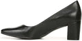 Womens Karina Low Block Heel Square Toe Pump - Leather Comfort