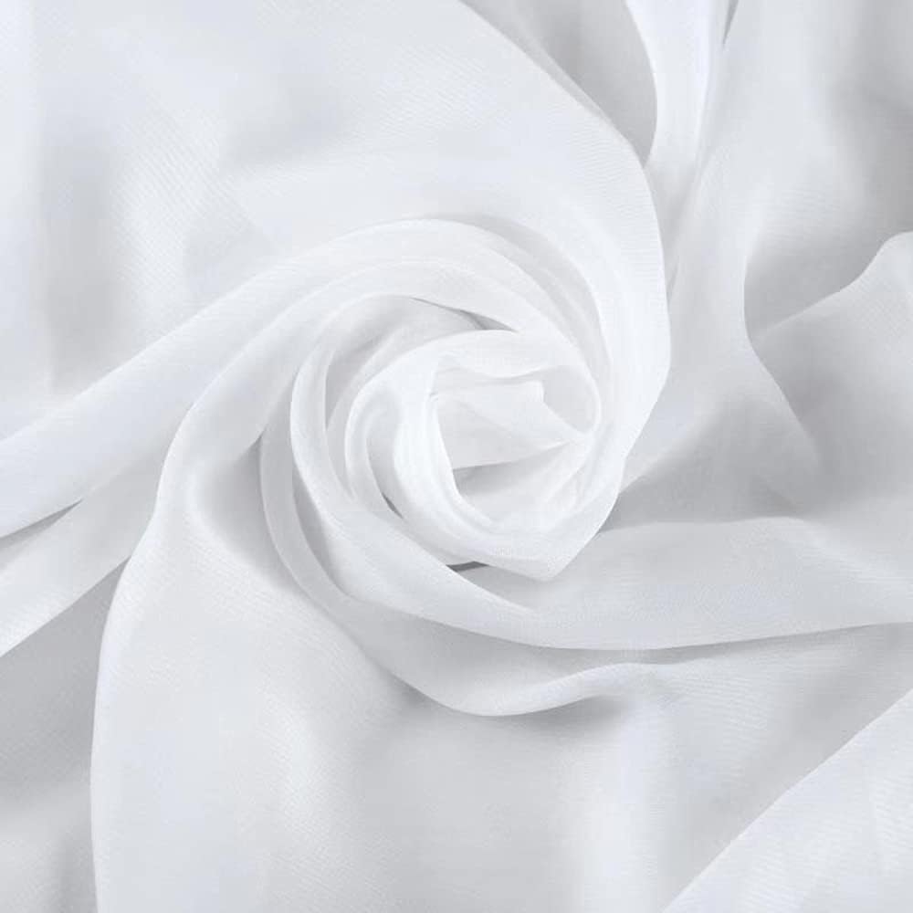 White Chiffon Fabric by The Yard 59in Wide for Elegant Designs