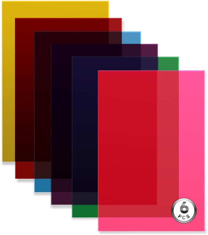 Colored Acrylic Sheets 8x12 for Arts & Crafts - Pack of 6