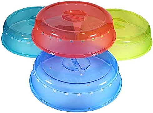 4 Pack Colorful Vented Splatter Covers - Keep Microwave Clean!