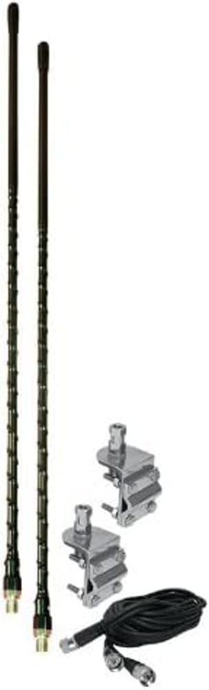 ProComm HSD995-4B 4ft Dual Black Fiberglass CB Radio Antenna Kit