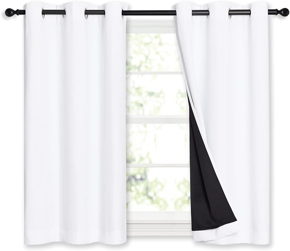 NICETOWN 100% Blackout Curtains for Small Windows, 45 in Long