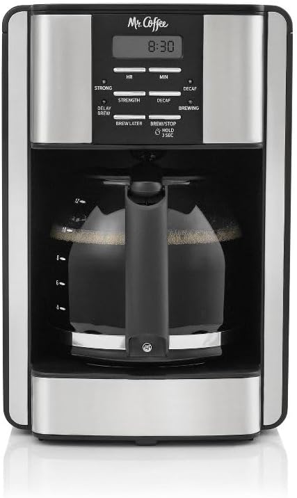 Mr. Coffee 12-Cup Programmable Coffee Maker: Drip, Auto Shut-off, Dishwasher-safe
