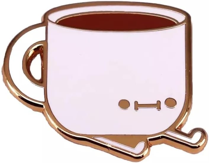 Caffeine Boost Pin, Coffee Mug Enamel Brooch by Pinsphere