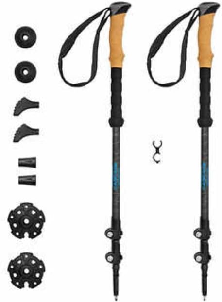 Ultra Light Carbon Fiber Trekking Poles - Quick Lock, 26-54