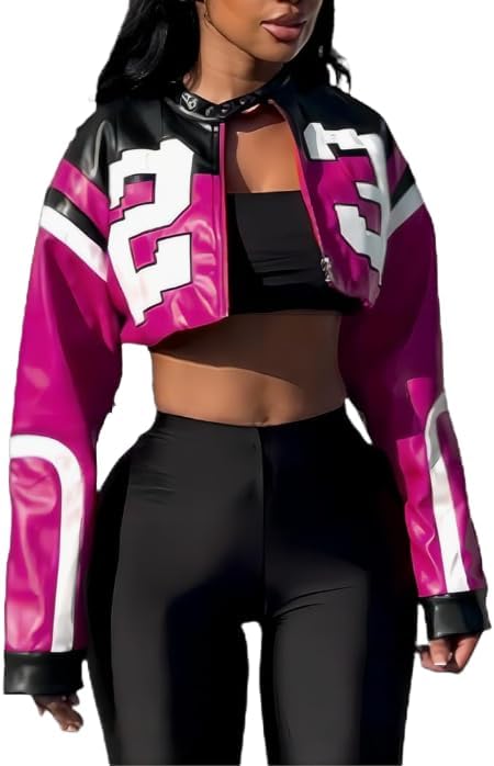 Stylish Cropped Leather Jacket for Women - Perfect for Streetwear