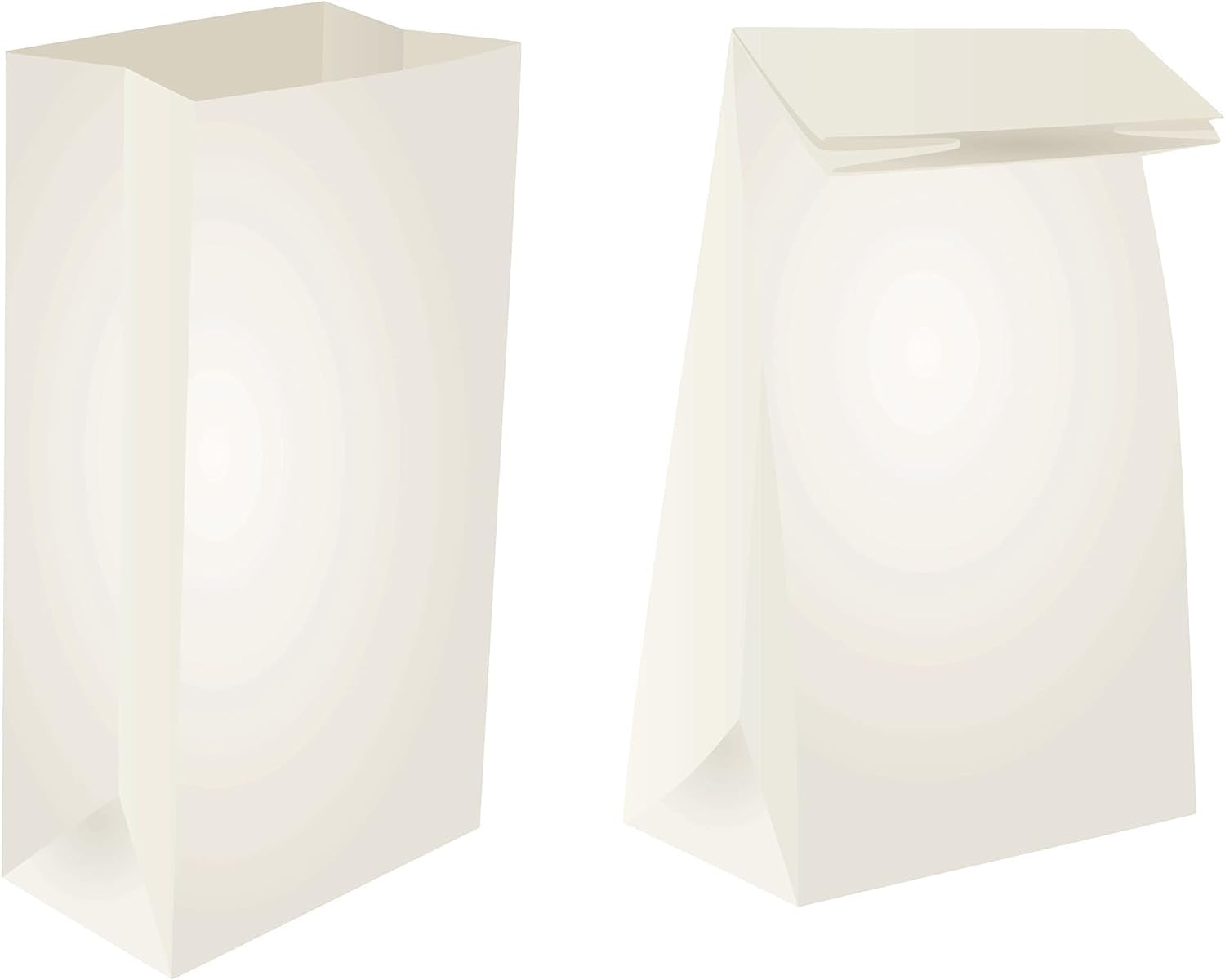 8lb White Paper Bags for Lunch, Craft & Grocery - 500 Pack