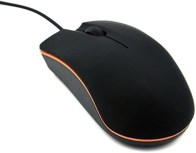 Ergonomic USB Wired Mouse for Both Hands - Durable Clicks - Black