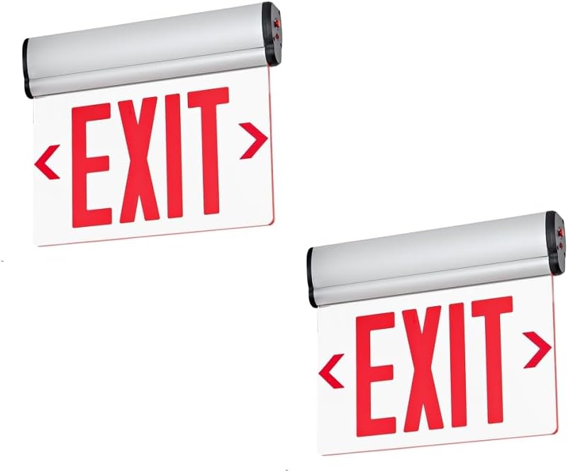 TANLUX Red Exit Signs for Business with LED Edge Lit Design