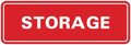 Standard STORAGE Door/Wall Sign - Red - Large pack of 5