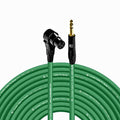 Right Angle XLR Female to 1/4ft TRS Male Cable - 150 ft Green - Pro