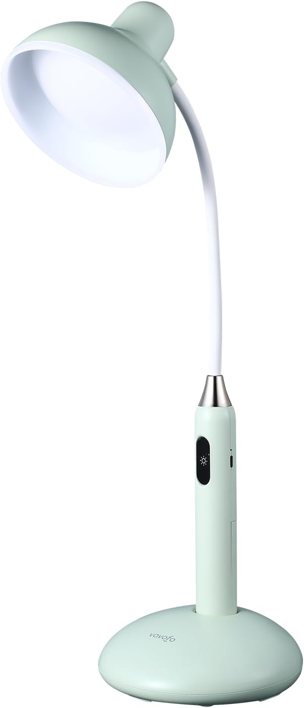 VAVOFO Wireless Touch Desk Lamp: Eye-Caring LED, Adjustable Brightness