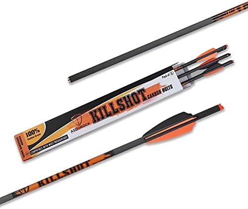 20 Inch Carbon Crossbow Bolts with Moon Nocks for Precision