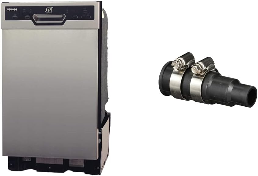 SPT 18-inch Stainless Steel Dishwasher Bundle with Connector Kit