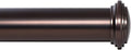 1 in Window Curtain Rod with Oil Rubbed Bronze End Caps - 10 to 20 ft