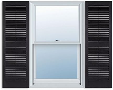 Exterior Solutions Standard Louver Vinyl Shutter Pair, 15in x 39in