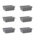 6-Pack 20in x 15in x 7in Gray Polypropylene Bus Tub Set