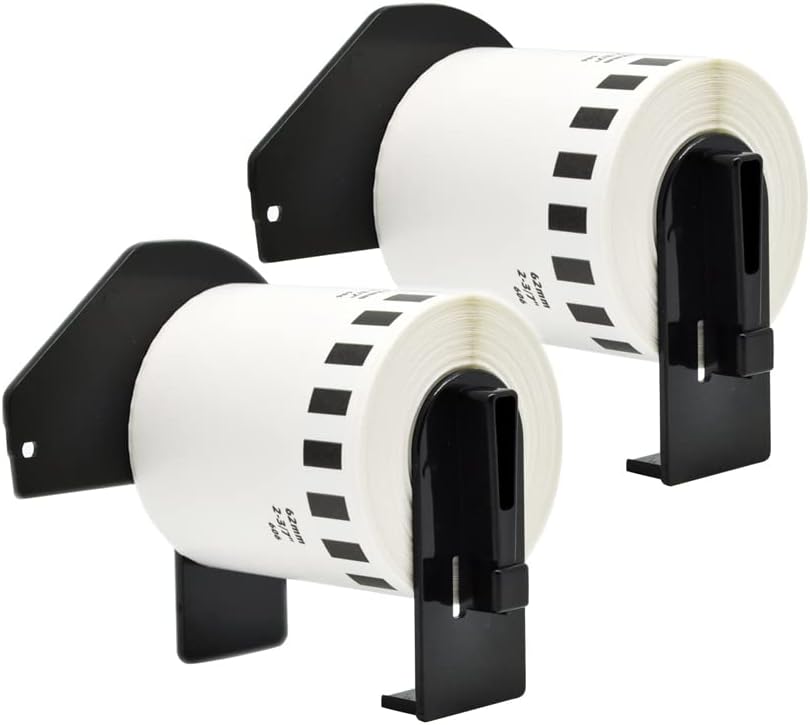 IDIK22606 Black on Yellow Film Label Roll for Brother Printers