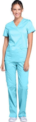 Cherokee Scrub Set For Women Modern Classic Fit Mock Wrap (Style KPXK)