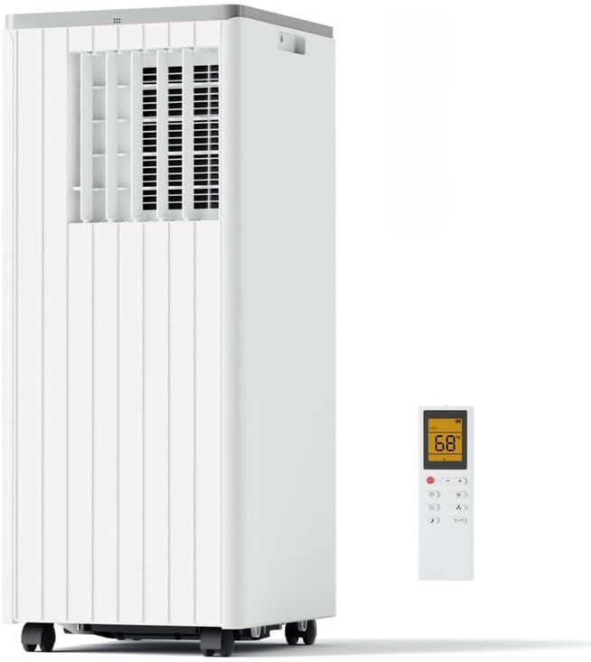 8,000 BTU Portable AC: Dehumidifier, Cooling Fan, Remote Control