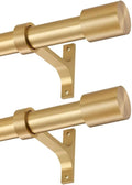 Stylish 2 Pack Curtain Rods for Window 72-144 in Warm Gold