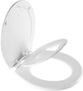 Round Slow-Close Toilet Seat with Built-In Toddler Potty - White