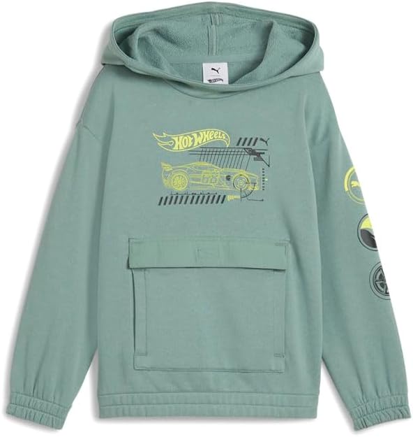 PUMA Boys' Logo Pullover Hoodie with Front Pocket for Kids