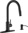 Black Kitchen Faucet with Pull Down Sprayer - Matte Black, Dual-Mode