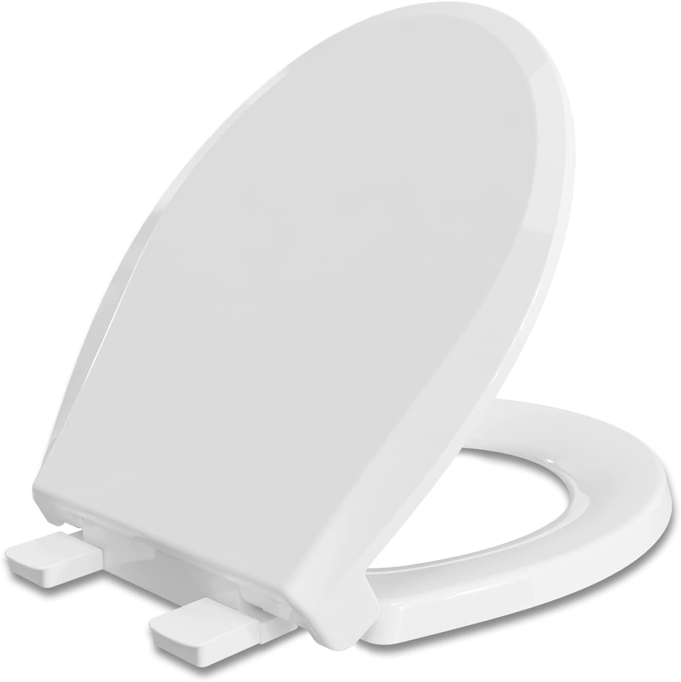 Round Toilet Seat with Slow Close and Quick-Release Hinges