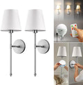 Wireless Wall Sconces Set of 2 Peel & Stick Rechargeable LED - Remote