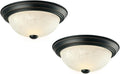 2-Light Indoor Dimmable Flush Mount Ceiling Light - Classic Alabaster