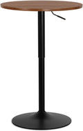 MoNiBloom Rotating Bar Table: Adjustable Height, Stylish Wood Texture Top