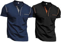 Men's Henley Short Sleeve T-Shirt Casual Pullover - Slim Summer Fit